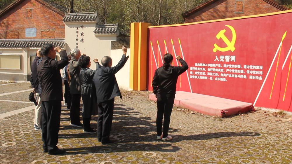 圖為老黨員們重溫入黨誓詞。.jpg