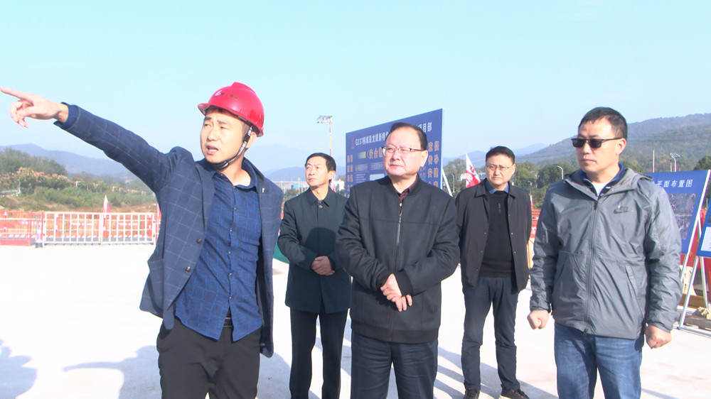 圖為調(diào)研組在龍眠新橋危舊橋梁改造工程現(xiàn)場。.jpg