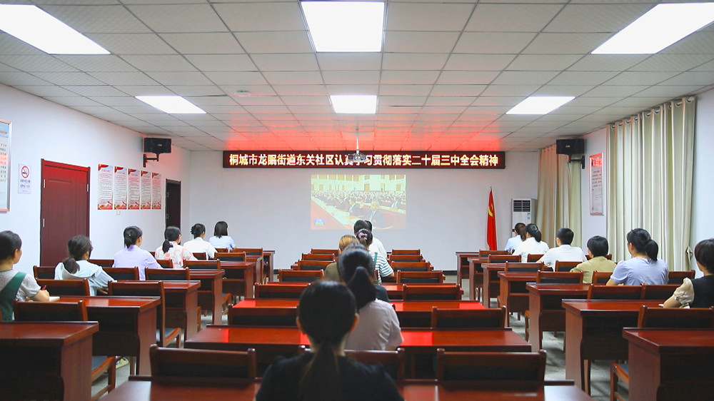 圖為龍眠街道東關社區干群在集中收聽收看央視受權發布二十屆三中全會公告1.jpg